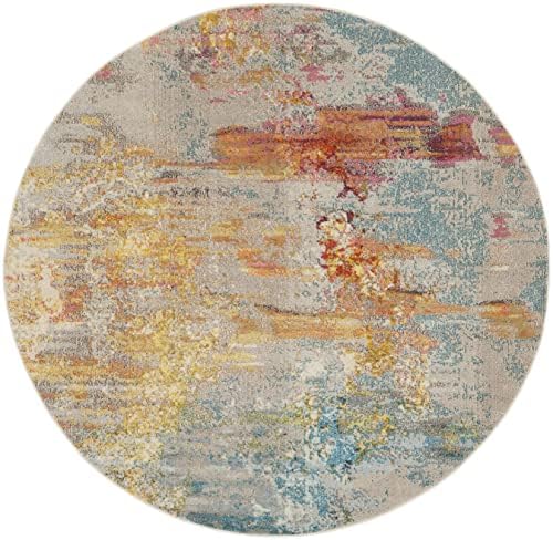 Nourison Home Celestial Sealife 10' x Round Area Rug - Easy Clean, Non Shedding, Bed Room, Living Room, Dining Room, Kitchen (10' x Round) - Image 3