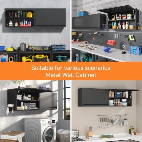 Coolsun Garage Wall Cabinet with Up-Flip Door, 19.7" H Metal Wall Cabinet - Image 6