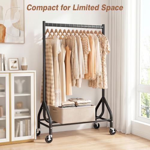 EAGMAK Heavy Duty Clothes Rack Load 268 LBS, 31.5 inch Hanging Rod, Black - Image 2