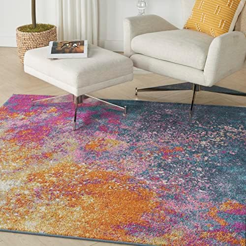 Nourison Home Passion Sunburst 5' x Square Area Rug - Easy Clean, Non Shedding, Bed Room, Living Room, Dining Room, Kitchen (5' x Square) by NourisonHome