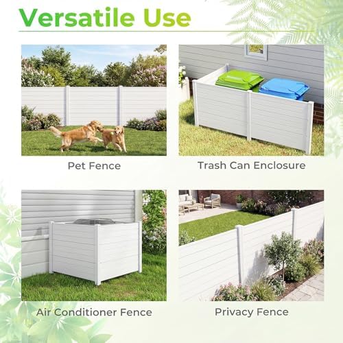 GIANTEX No-Dig Air Conditioner Fence, 3 Panels, 48''W x 36''H, White - Image 2