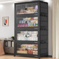 BROVIEW 800Qt Stackable Storage Bins with Lid for Home Dorm, 4Pack Black by BROVIEW-EnjoytheArtofLife
