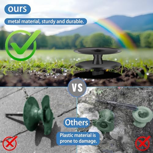 12PCS Metal Garden Hose Guide Spike, Hose Guides for Garden Heavy Duty, Cast Iron Garden Hose Guides for Outside, Rustproof Coated Hose Guide Stakes for Lawn & Yard, Plant & Flower Bed Protection - Image 3