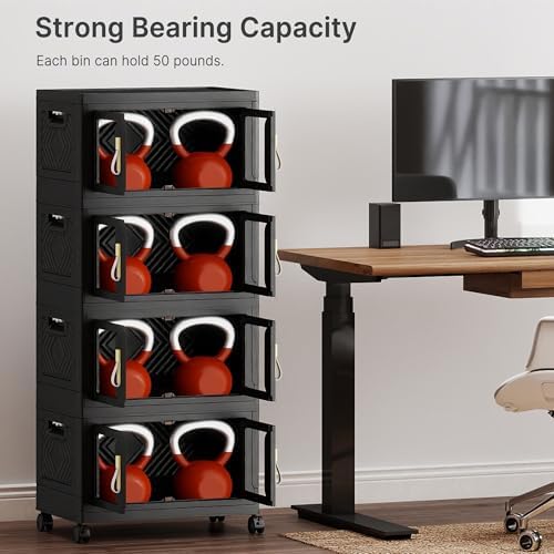 336QT Stackable Storage Bins with Lids, 84Gal Foldable Storage Cabinets - Image 4