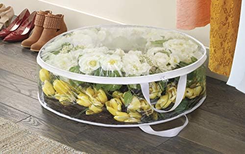 Whitmor Clear Wreath Storage Container with Tear Resistant PE Material,30" Christmas Storage Bag with Reinforced Handle & Zipper for Artificial Wreath,Garland & Holiday Decor Organization,(Pack of 6) - Image 2