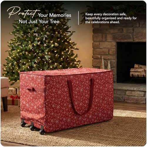 Covermates Christmas Tree Structured Rolling Storage Bag, Red Snowflake - Image 2