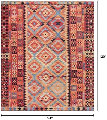 Unique Loom Outdoor Tribal Collection Area Rug - Tortuguero (7' 10" x 10' Rectangle, Multi/ Blue) - Image 2