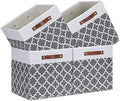 Temary Cube Storage Bins 13x13 - 4 Pack Cube Storage Bins for Shelf with Handles (Grey Lattice) by TEMARY