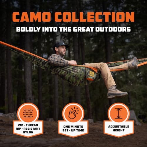 Wise Owl Outfitters Camping Hammock – 500lbs Portable Hammock with Tree Straps - Travel, Backpacking, Hiking, Outdoors Camping Gear - Double - Image 3