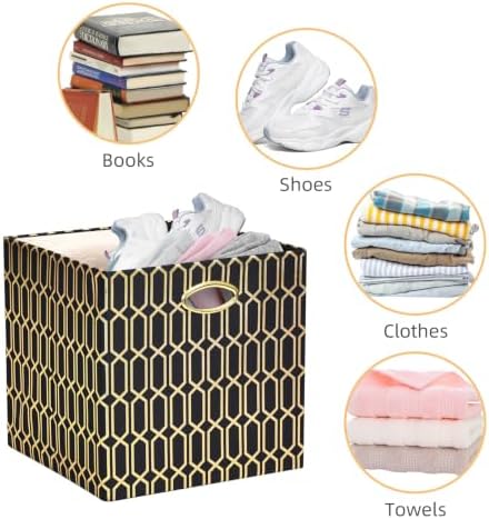 Posprica 11x11x11 Foldable Fabric Storage Cube Organizer Bins Cubby Baskets - Image 4