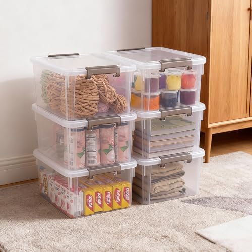 Citylife 17QT Plastic Storage Bins with Lids,5Packs Large Containers - Image 7