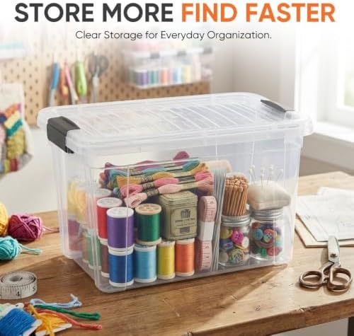 Superio 8.7 Quart Clear Plastic Storage Boxes with Lids, Stackable Organizer Containers, BPA-Free Storage Bins for Home, Office, School & Dorm, 8 Pack - Image 2