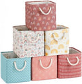 6 Pack 13x13 Inch Cube Storage Bins Fabric Square Cube Basket, Boho Rainbow by Geiserailie