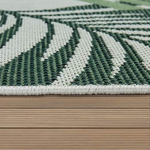 Paco Home Indoor & Outdoor Rug for Patio Jungle Floral Palm Trees Design Green, Size: 6'7" x 9'6" - Image 2