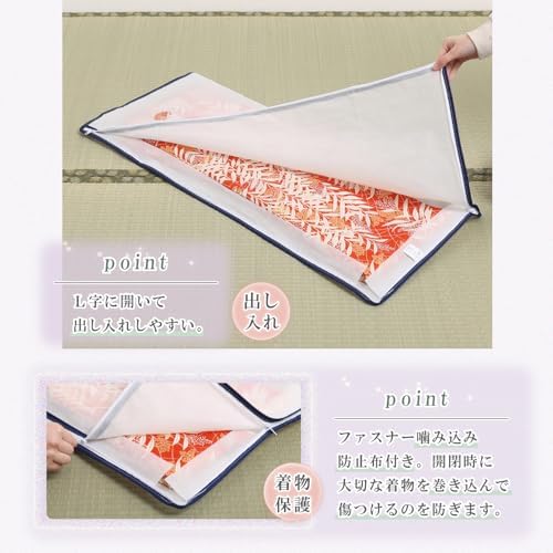 Astro 173-03 Kimono Storage Bag, White, 2-Way Opening, Set of 5, Transparent Window, Non-woven Fabric, Zipper Type - Image 5
