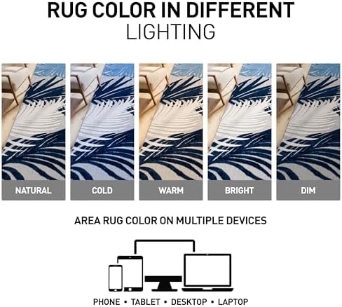 Rugshop Lucca Indoor/Outdoor Contemporary Floral Area Rug Navy 2'7" x 4' - Image 5