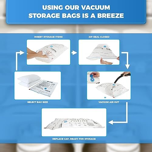 10-Pack XXL - Jumbo Vacuum Storage Bags - Space Vacuum Storage Bags for Clothing Space - Ideal for Comforters, Blankets & Sealing Large Oversize Clothing Post-Winter - 10x XXL Size (47x35in) - Image 7