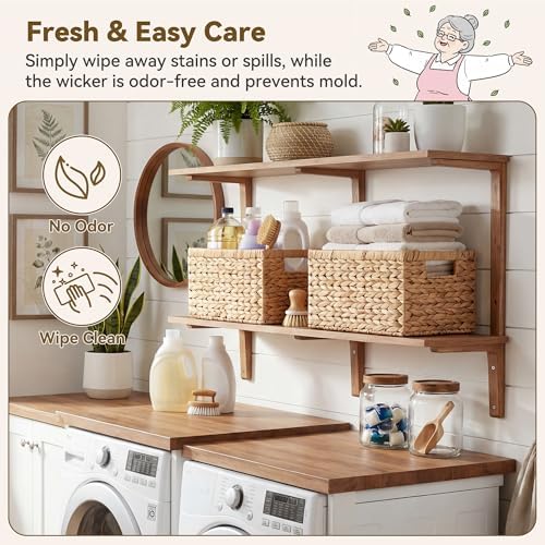 GRANNY SAYS Wicker Storage Baskets for Shelves, Hyacinth Baskets, 2-Pack - Image 4