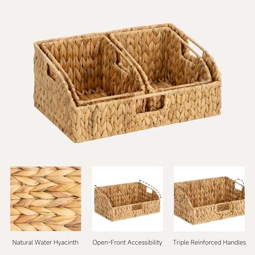 StorageWorks Water Hyacinth Basket Organizer, Pantry Storage Baskets,3-Pack - Image 3