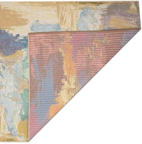 Liora Manne Marina Indoor/Outdoor Power Loomed Synthetic Blend Low Profile Area Rug - Contemporary Graphic Casual Colorful (Watercolor Pastel) (7'10" x 9'10") - Image 5