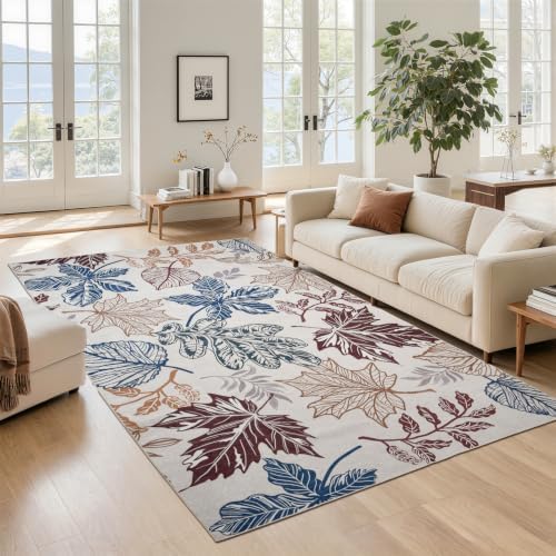 UKISS Washable Outdoor Rug Carpet，Non Slip Portable Outdoor Patio Rugs，5' x 8' Indoor Outdoor Mats，Leaves Large Area Rugs Mats for Patio，Picnic,RV,Backyard, Deck, Balcony, Porch, Beach - Image 7
