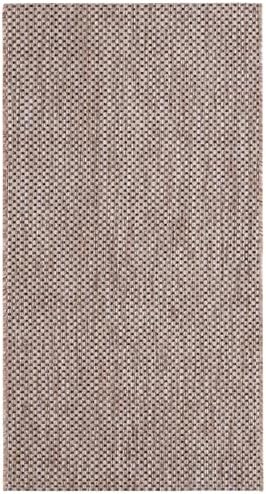 SAFAVIEH Washable Rug Outdoor Courtyard Collection - 4' x 5'7", Natural & Black, Non-Shedding & Easy Cleaning, Ideal for Patio, Backyard, Mudroom (CY8521-37312) - Image 2