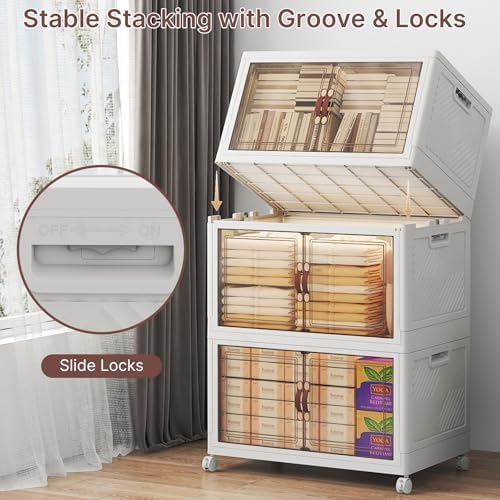 UAMFURI Stackable Storage Bins with Lids, 360QT Lockable Storage Cabinet - Image 3