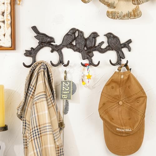 Sungmor Vintage Cast Iron Birds Coat Hook with 8 Hooks - Image 5