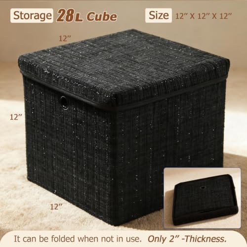 modscape 12x12x12 Collapsible Fabric Cube Storage Bins with Lids - Image 2