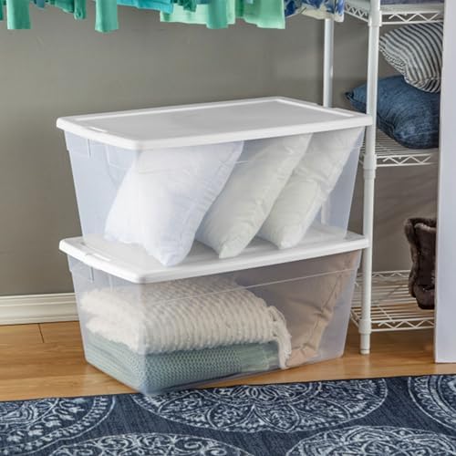 Sterilite Storage Box, Stackable Clear Plastic Bins, 90 Quart, 8-Pack - Image 6
