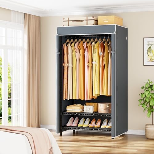 ULIFHOME H5C Clothes Rack with Cover, Covered Clothing Rack Heavy Duty - Image 2