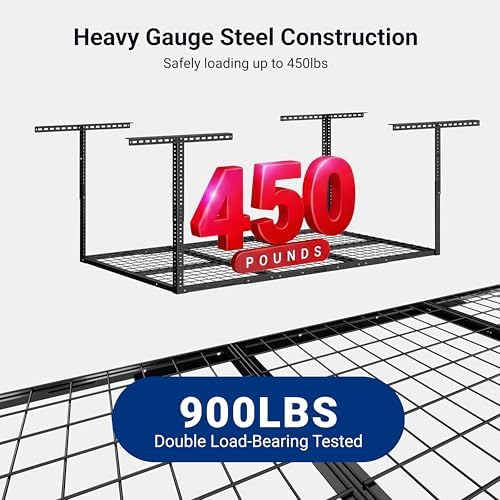 FLEXIMOUNTS 3x6 Overhead Garage Ceiling Storage Rack Organization, Black - Image 3