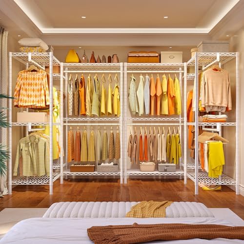 Raybee Clothes Rack, Freestanding Closet Storage System, 5 Rods 8 shelves - Image 6