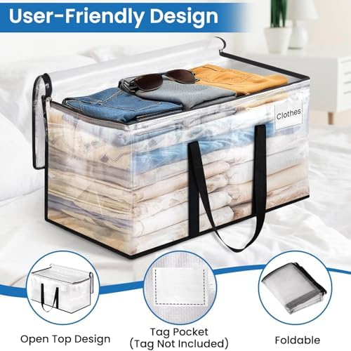 RoomHacks Moving Bags, Heavy Duty Large Storage Bags, 125L, 10 Pack, Clear - Image 3
