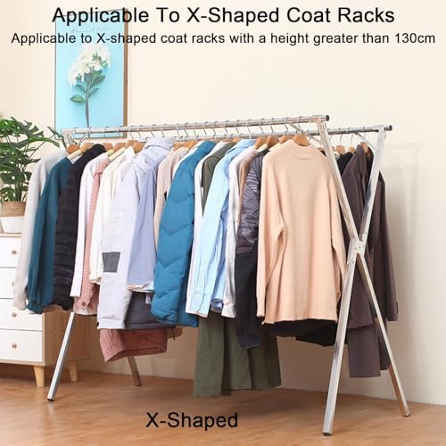 Clothes Rack Cover with Zipper, Dustproof Clothes Cover with 2 Durable Zipper Clothing Waterproof Protector, Designed for X-Type Coat Racks(White,200x130x95cm/79x51x37in) - Image 5