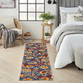 Nourison Home Aloha Navy Multicolor 2'3" x 8' Area Rug - Easy Clean, Non Shedding, Bed Room, Living Room, Dining Room, Kitchen (8' Runner) by NourisonHome