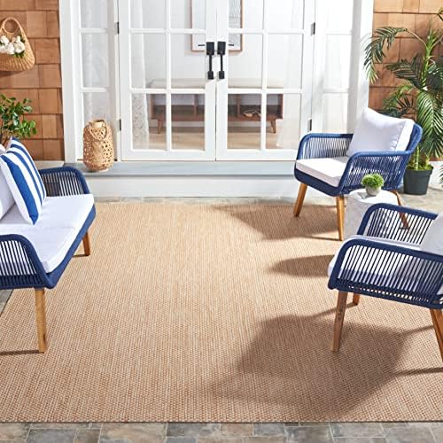 SAFAVIEH Washable Rug Outdoor Courtyard Collection - 10' Square, Natural & Cream, Non-Shedding & Easy Cleaning, Ideal for Patio, Backyard, Mudroom (CY8521-03012) by Unknown