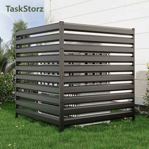 42" H x 38" W (1 Panels) Air Conditioner Fence Panels, Outdoor Freestanding Privacy Screens, Pool Equipment Enclosure, No Dig Trash Can Screens Fence Kit for Outside Backyard Patio Black - Image 2