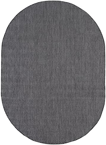 SAFAVIEH Washable Rug Outdoor Courtyard Collection - 5'3" x 7'6" Oval, Black & Beige, Non-Shedding & Easy Cleaning, Ideal for Patio, Backyard, Mudroom (CY8521-36621) - Image 3