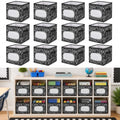 Yookeer 12 Pcs 11 Inch Composition Notebook Fabric Storage Cube Bin with Handle Zebra Print Foldable Classroom Container Cubby Basket for Back to School Decoration Office Home Nursery Organizer by Yookeer