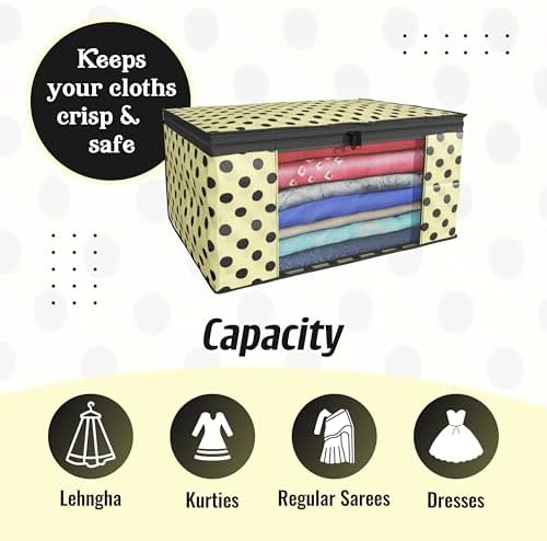 Kuber Industries Garment Cover|Cloth Protector|Cloth Storage Bag|Travel Luggage Bag|Pack Of 8|Cream & White - Image 5