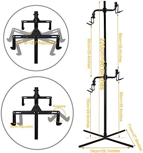 CyclingDeal Bike Vertical Freestanding Hanger Parking Rack - Fully Adjustable Gravity Storage Floor Stand - Safe & Secure for Hanging MTB Road Bicycles in Garage or Home - 4 Bikes Horizontal - Image 2