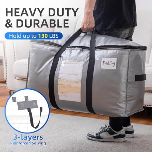 TAILI 12 Pack Silver XXL Moving Bags,Storage Bags with Visible Window - Image 5