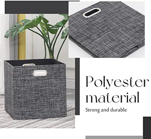 13x13x13 Inch Foldable Cube Storage Bins with Metal Handles, 4 Pack - Image 2