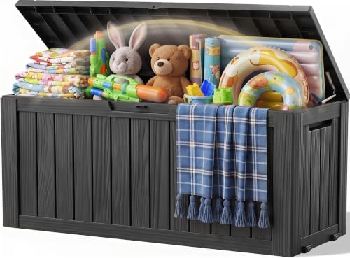 EFU Outdoor Storage Box Waterproof,160 GalGen 2 Resin Deck Box With Wheels by EFU