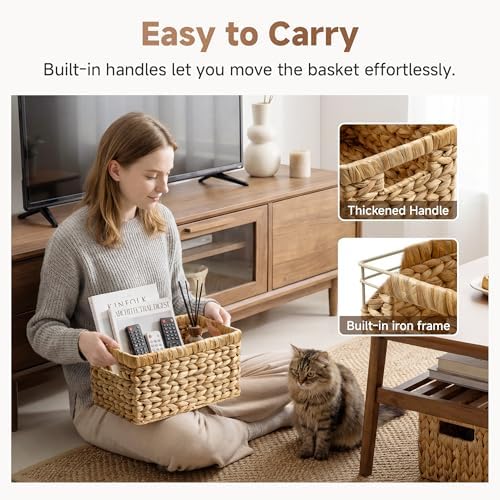 StorageWorks Wicker Baskets, Wicker Storage Baskets for Shelves, 2-Pack - Image 4