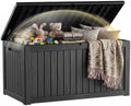 EFU Outdoor Storage Box 330 Gallon Deck Box, Waterproof Resin, Black by EFU
