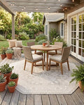 Rugs.com - Outdoor Aztec Rug – 8 Ft Octagon Light Gray Washable Outdoor Rug – Ideal for Patios, Decks, and Porches by Rugscom