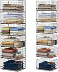 Yociyoga 6-Tier Stackable Closet Organizers and Storage Shelves, Closet Shelf Organizer Basket Bins, Foldable Sweater Storage for Clothes Organizer System, Black（Patent No. 30022416） by FollowWithYociyogaTogether