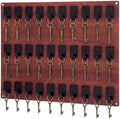 Beeveer Acrylic Key Holder Board with 30 Hooks, Wall Mount Organizer,Walnut by Beeveer